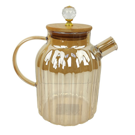 Чайник стеклянный заварочный 1800 мл крышка бамбук фильтр пружинка BZ-CH16 Baizheng