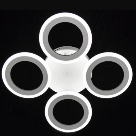 Люстра светодиодная 4 плафона 50,1*8 см 72 Вт 2400 LM 15м2 3 цвета хром Baizheng