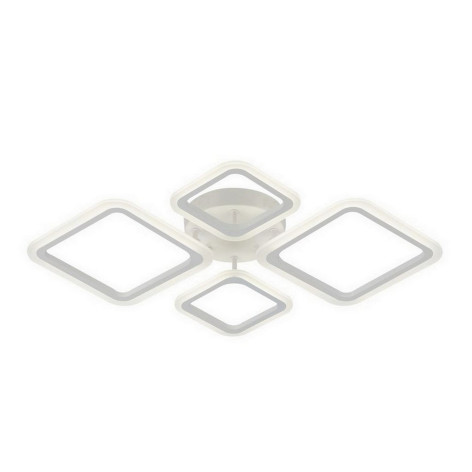 Люстра светодиодная 4 плафона 67*58*8 см 92 Вт 3450LM 15м2 3 цвета прилож пульт белый Baizheng