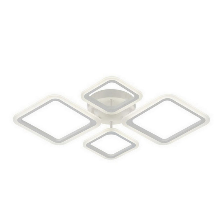 Люстра светодиодная 4 плафона 67*58*8 см 92 Вт 3450LM 15м2 3 цвета прилож пульт белый Baizheng