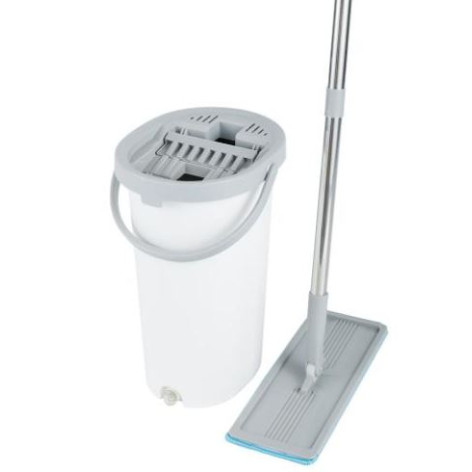 Набор ведро пластиковое с отжимом 12 л + швабра металл вращение 360° под упак Baizheng