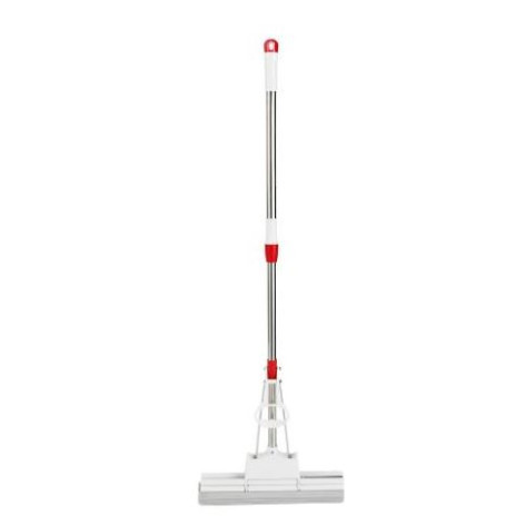 Швабра металлическая 28х116 см бабочка с отжимом голубой Baizheng