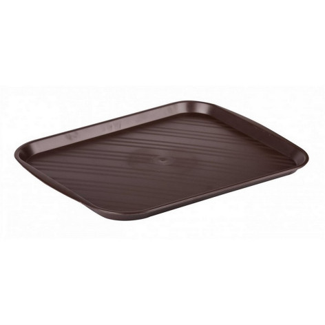 Поднос пластиковый прямоугольный 480*360*25 мм коричневый Альтернатива