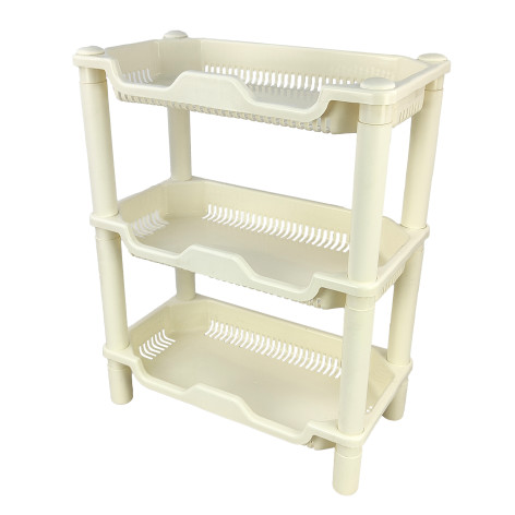 Этажерка пластиковая 3-х ярусная 385х207х495 мм белый Baizheng