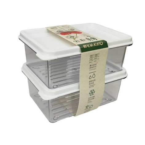 Набор пластиковых контейнеров 2 шт 0,450л пласт крышка прямоугольный Baizheng