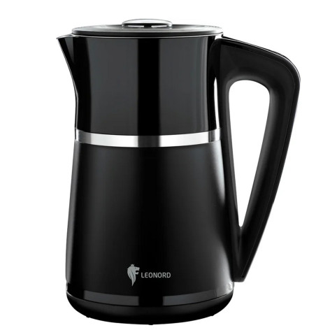 Чайник металлический электрический 1,7 л 2,2 кВт LCD дисп поддерж темп черный LE-1512 Leonord