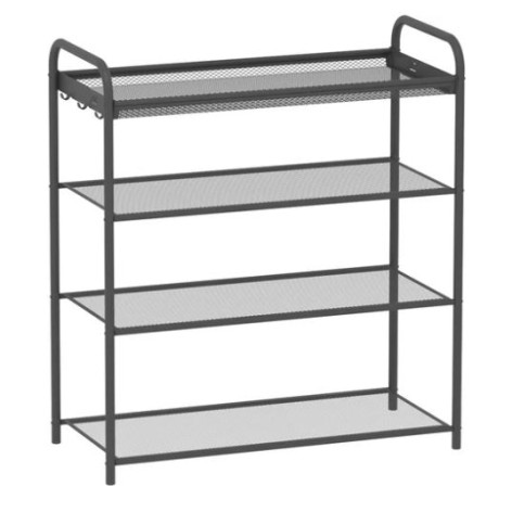 Подставка металлическая для обуви 4-х ярусная 65х30х79 см черный Верона 24 ЗМИ