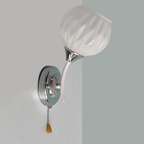 Бра 1 плафон 16*13*25 см  Е27 60Вт 4м2 плафон стекло белый хром Baizheng