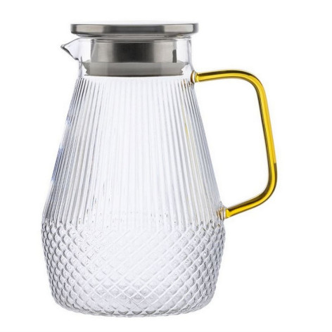 Кувшин стеклянный 1600 мл пластиковая крышка рельефный Aroma Leonord