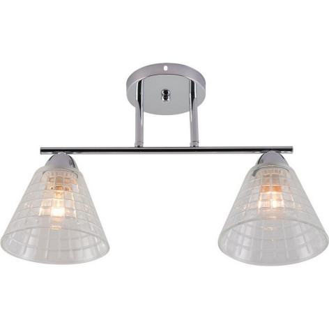 Люстра 2 плафона 45,5*15,5*27 см E27 60Вт 9м2 плафон стекло хром Baizheng