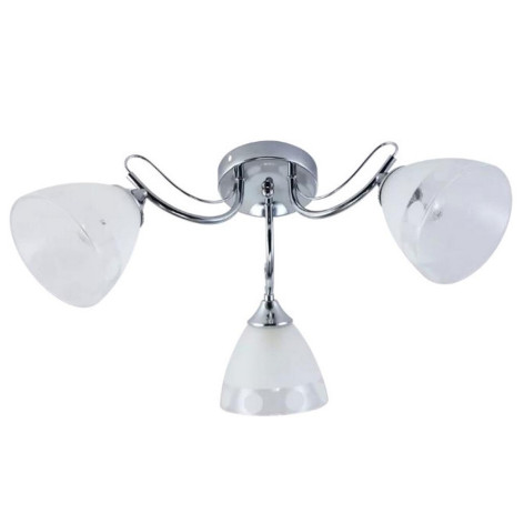 Люстра 3 плафона 59*24 см E27 60Вт 12м2 плафон стекло хром Baizheng