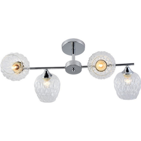 Люстра 4 плафона 64*35*26 см E27 60Вт 16м2 плафон стекло хром Baizheng