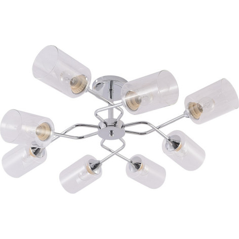 Люстра 8 плафонов 76*28 см E27 60Вт 32м2 плафон стекло хром Baizheng