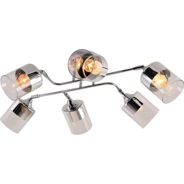 Светильник спот 6 плафонов 80*54*27 см E27 60Вт 24м2 плафон стекло хром Baizheng