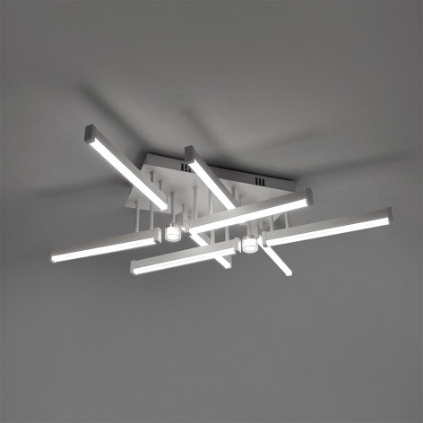 Люстра светодиодная 10 плафонов 72*51*16см 104Вт 13000LM  40м2 пульт белый Baizheng