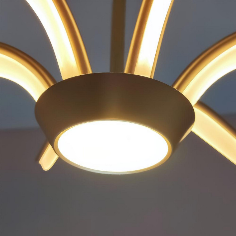 Изображение Люстра светодиодная 6 плафонов 65*38см 72Вт 9000LM 30м2 3 цвета пульт золото Baizheng