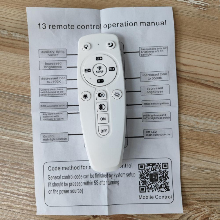 Рисунок Люстра светодиодная 6 плафонов 65*38см 72Вт 9000LM 30м2 3 цвета пульт золото Baizheng