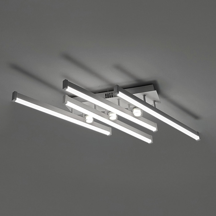 Изображение Люстра светодиодная 7 плафонов 66*56*11 см 92Вт 11500LM 40м2 3 цвета пульт белый Baizheng