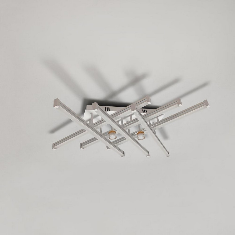 Изображение Люстра светодиодная 8 плафонов 71*49*16 см 152Вт 19000LM 45м2 3 цвета пульт хром Baizheng