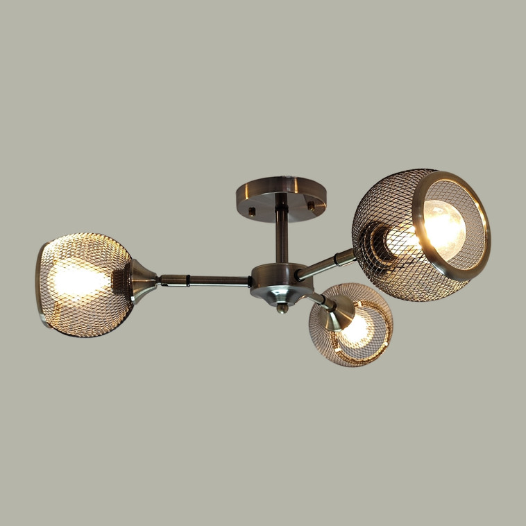 Фото Светильник спот 3 плафона 60*26,5 см Е27 60Вт 12м2 плафон металл черный бронза Baizheng