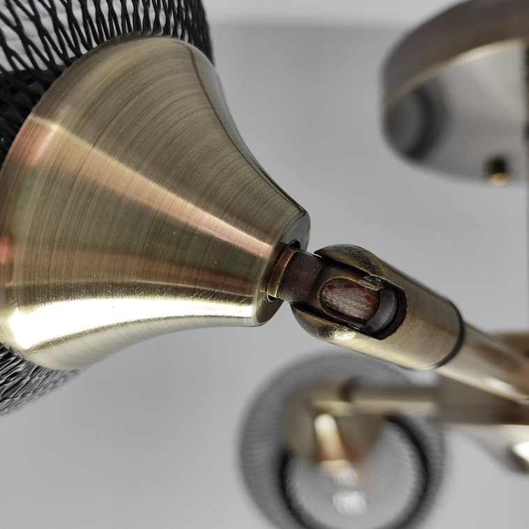 Cнимок Светильник спот 3 плафона 60*26,5 см Е27 60Вт 12м2 плафон металл черный бронза Baizheng