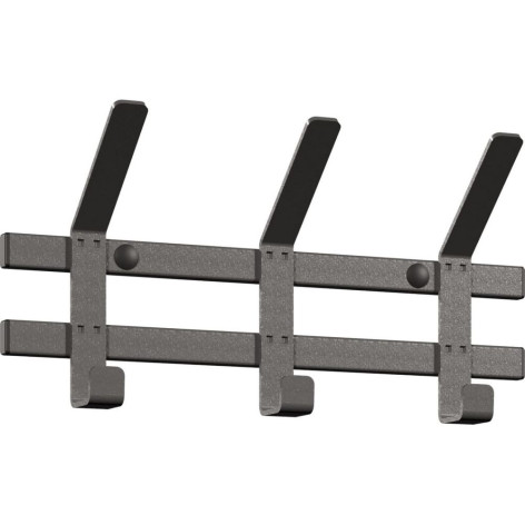 Вешалка металлическая настенная  34х8,5х16,8 см 3 двойных крючков графит Торонто 3 ЗМИ Вешалка металлическая настенная  34х8,5х16,8 см 3 двойных крючков графит Торонто 3 ЗМИ