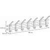 Мини картинка Вешалка металлическая настенная  82х8,5х16,8 см 7 двойных крючков графит Торонто 7 ЗМИ