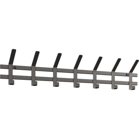 Вешалка металлическая настенная  82х8,5х16,8 см 7 двойных крючков графит Торонто 7 ЗМИ Вешалка металлическая настенная  82х8,5х16,8 см 7 двойных крючков графит Торонто 7 ЗМИ