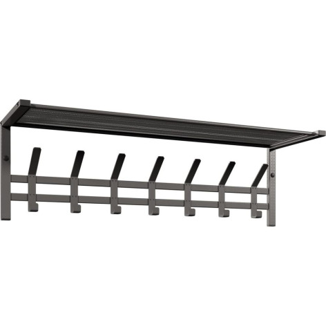 Вешалка металлическая настенная  88,5х27х27 см 7 крючков с полкой графит Торонто 31 ЗМИ Вешалка металлическая настенная  88,5х27х27 см 7 крючков с полкой графит Торонто 31 ЗМИ