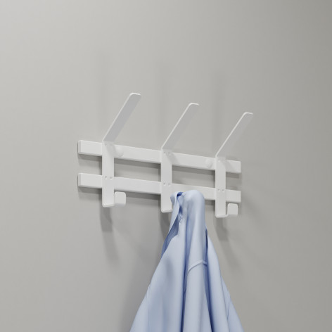 Вешалка металлическая настенная  34х8,5х16,8 см 3 двойных крючков белый Торонто 3 ЗМИ Вешалка металлическая настенная  34х8,5х16,8 см 3 двойных крючков белый Торонто 3 ЗМИ