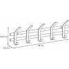 Мини изображение Вешалка металлическая настенная 58х8,5х16,8 см 5 двойных крючков белый Торонто 5 ЗМИ