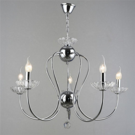 Люстра 5 плафонов 75*52*80 см Е14 60Вт 20 м2 плафон металл хром Baizheng