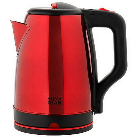 Чайник металлический электрический 1,8 л 1,5 кВт красно черный HS-1003 Homestar