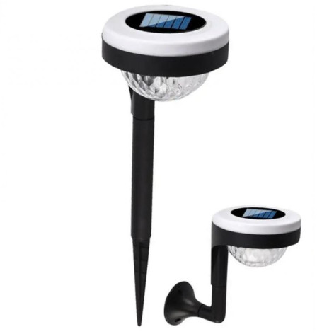 Фонарь садовый  12,3*35,5 см солнечная батарея 600 мАч черно белый Baizheng