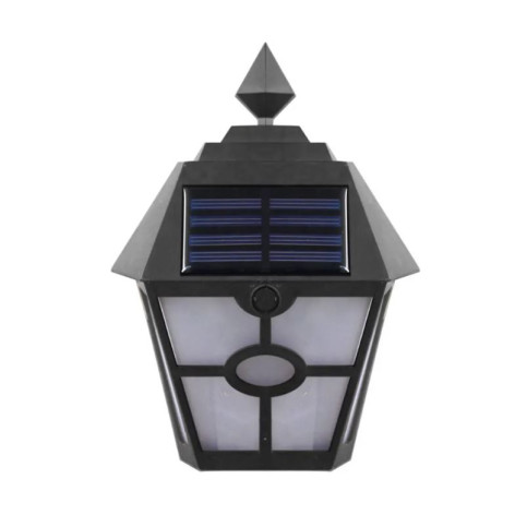 Фонарь садовый 14*19 см солнечная батарея 600 mah черный Пламя Baizheng