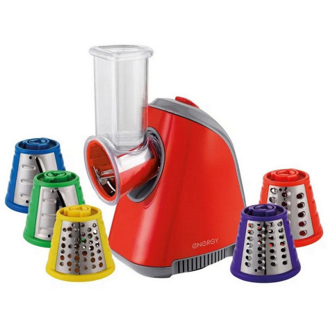 Овощерезка пластиковая электрическая  250 Вт 1 скорость 5 насадок красный EN-146 Energy Овощерезка пластиковая электрическая  250 Вт 1 скорость 5 насадок красный EN-146 Energy