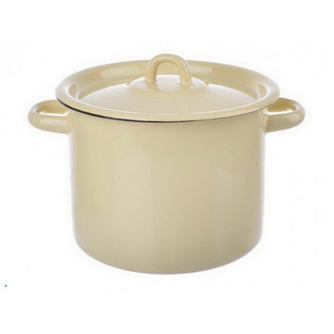 Кастрюля эмалированная 3,5 л петля палевый Стальэмаль