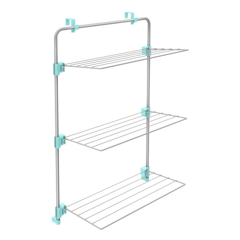 Сушилка металлическая надверная для белья 595х330х910 мм 3 яруса серебро Nika