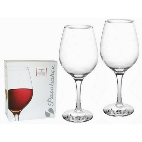 Набор стеклянный бокалов 2 шт 460 мл для вина Amber Pasabahce