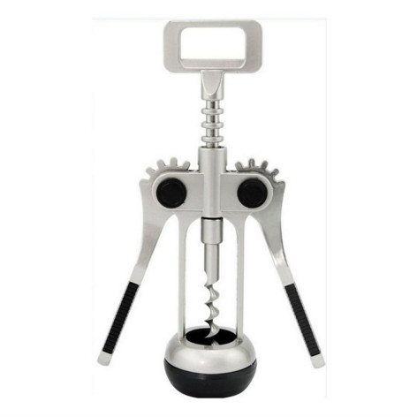 Штопор нержавеющая сталь 19 см вставка пластиковая ручка черный Eletto Mallony