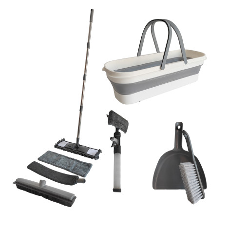 Набор пластиковый для уборки №19 комплект 8 предметов Графит Baizheng