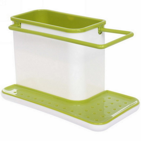 Подставка пластиковая для моющего средства и губки 200х110х130 мм салатовая Кадис