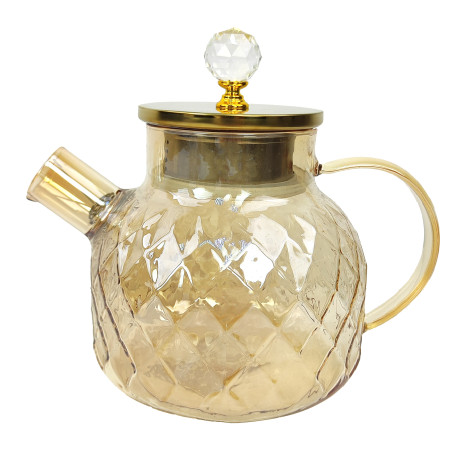 Чайник стеклянный заварочный 1000 мл крышка металл фильтр пружинка BZ-CH101 Baizheng