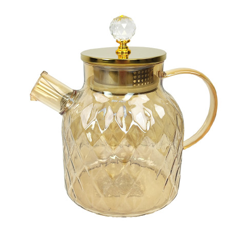 Чайник стеклянный заварочный 1500 мл крышка металл фильтр пружинка BZ-CH102 Baizheng