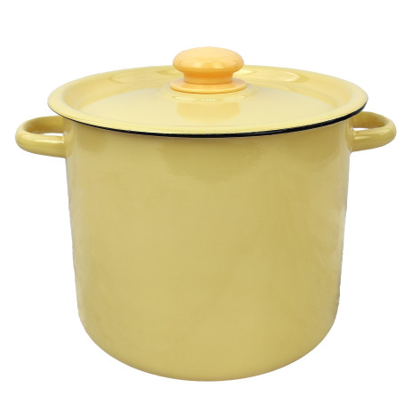 Кастрюля эмалированная 5,5 л кнопка палевый Стальэмаль