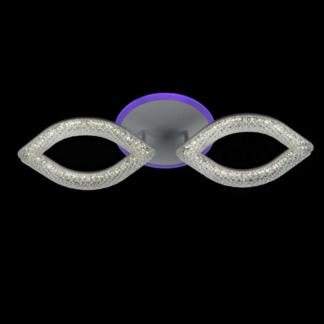 Люстра светодиодная 2 плафона 53*10 см 32Вт 1200 LM 10м2 3 цвета белый Baizheng