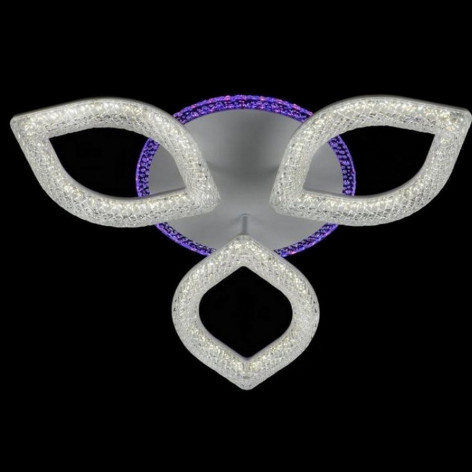 Люстра светодиодная 3 плафона 53*10 см 48Вт 1800 LM 15м2 3 цвета белый Baizheng