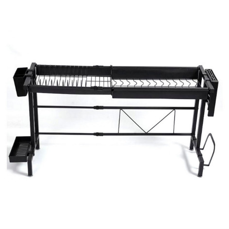 Полка металлическая для кухни (60-95)х26х55 см раздвижная черный Baizheng