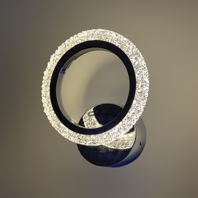 Изображение Бра светодиодный 1 плафон 19*23*8 см 18 Вт 600 LM 5м2 3 цвета хром Baizheng