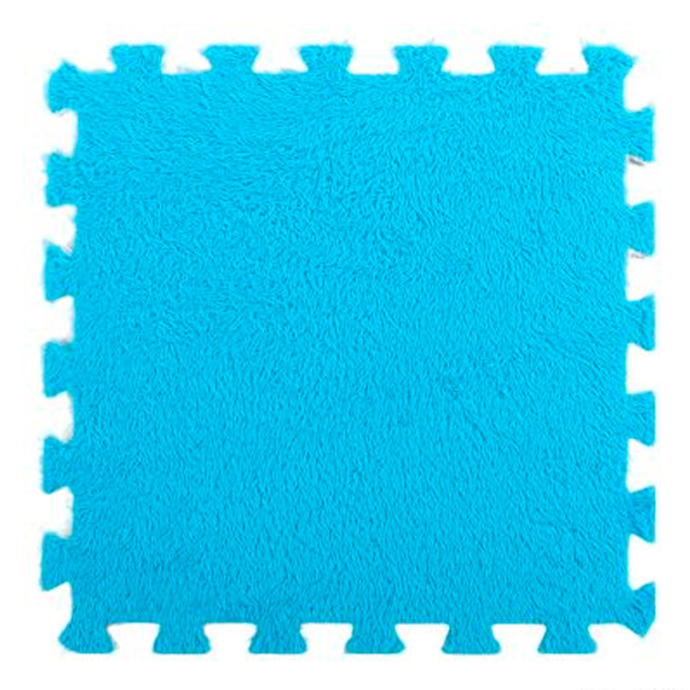 Коврик-пазл 10 шт 30*30*1 см махровый голубой BZ-EVA05 Baizheng
